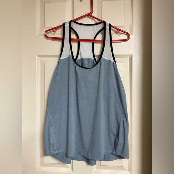 Athleta Mesh Athletic Grey, Black and White Activewear Tank Top sz XL - Picture 1 of 6